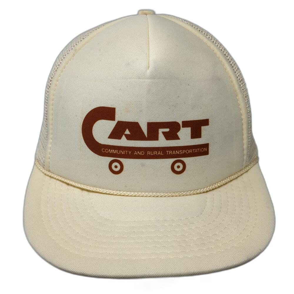 Otto Trucker Hat Beige One Size CART Community Rural Transportation Rope Brim